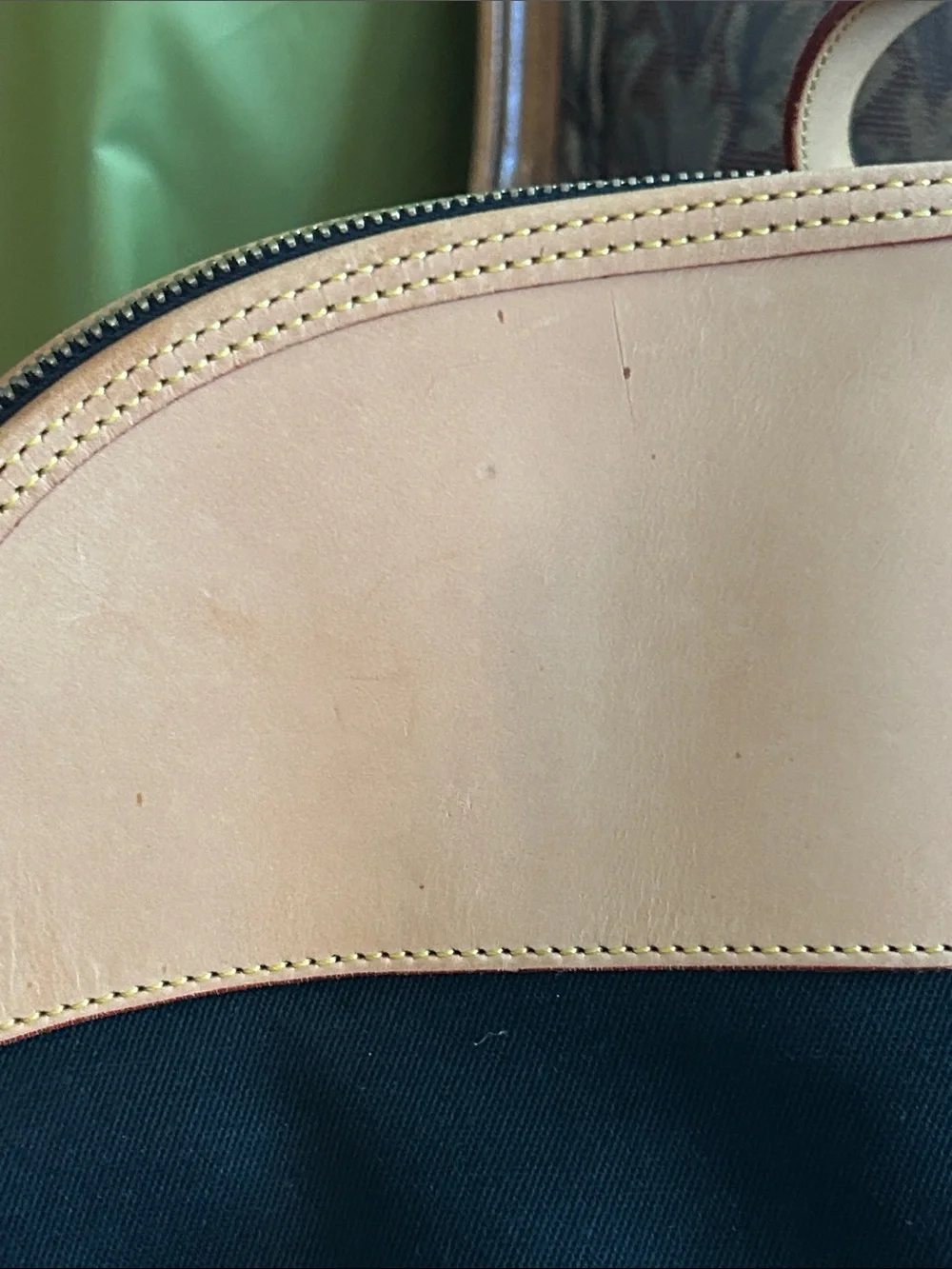 Dooney and Bourke Black and Tan Travel Tote Bag - Leather Trim